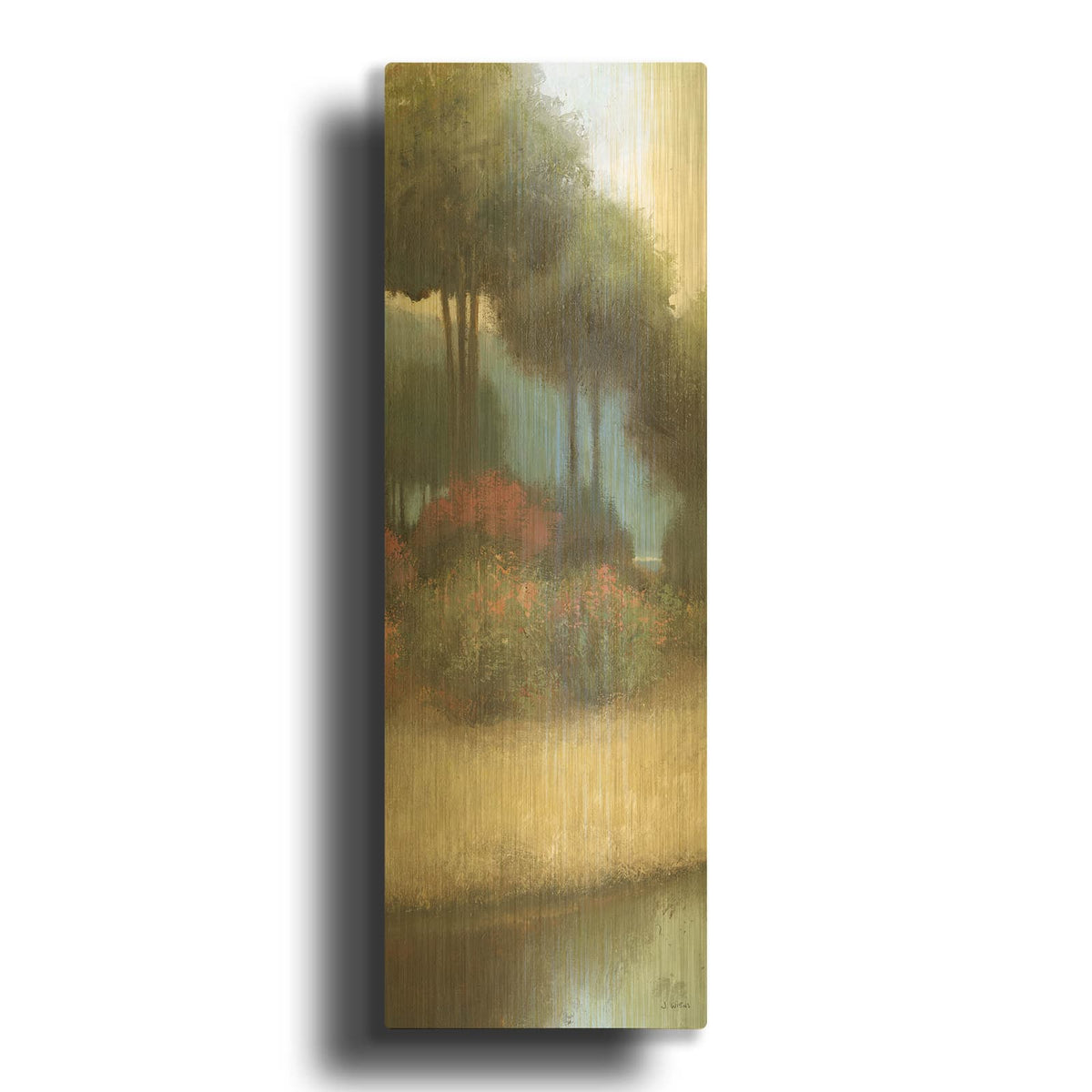 'By the Waterways Portrait I' By James Wiens Gold Metal Wall Art