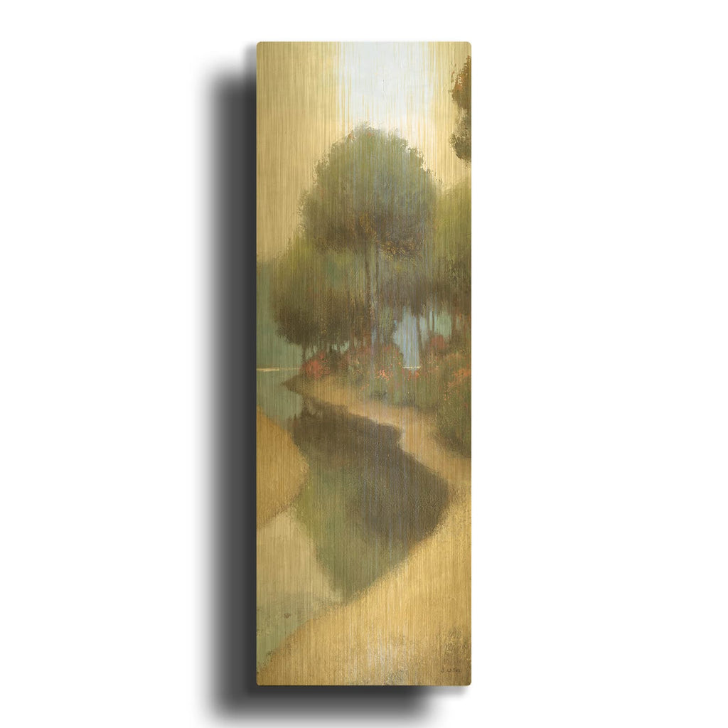 'By the Waterways Portrait II' By James Wiens Gold Metal Wall Art