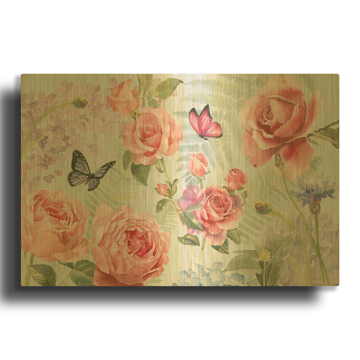 'Boho Bouquet I Blue' By James Wiens Gold Metal Wall Art