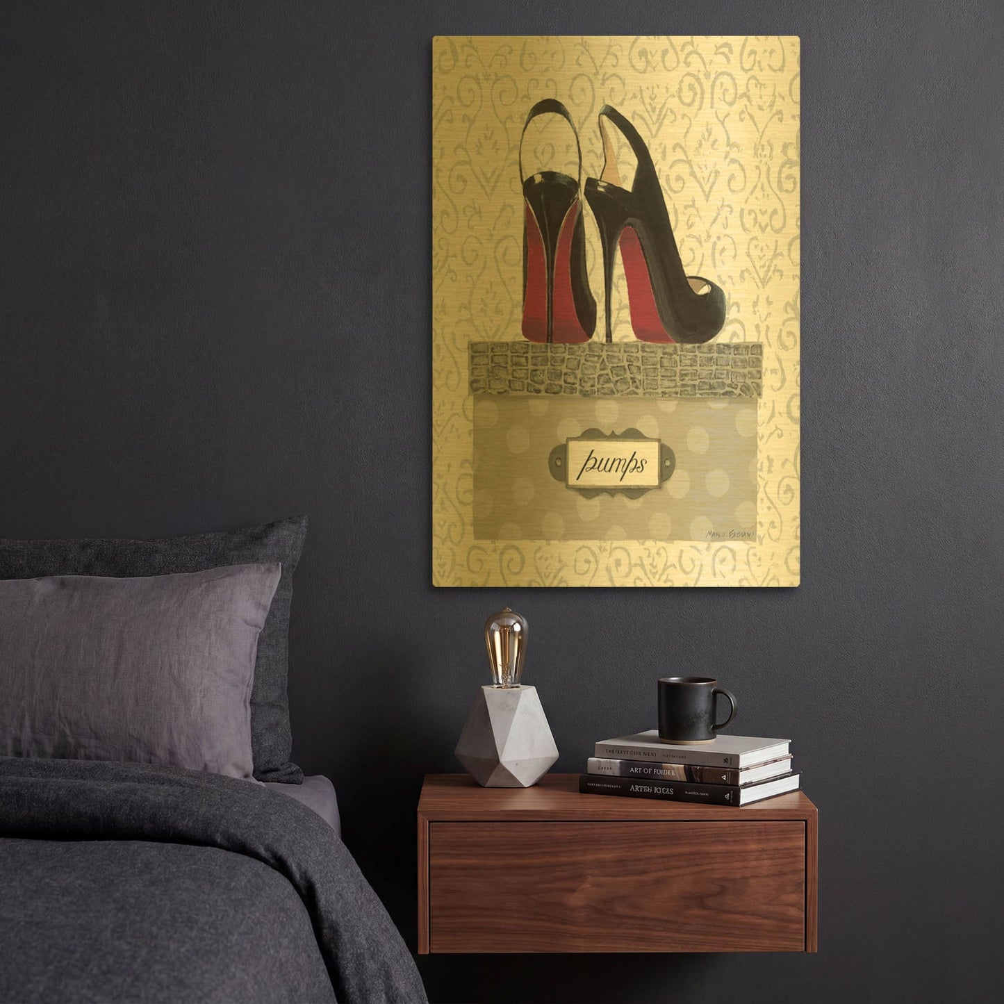 'Tres Chic I' By Marco Fabiano Gold Metal Wall Art