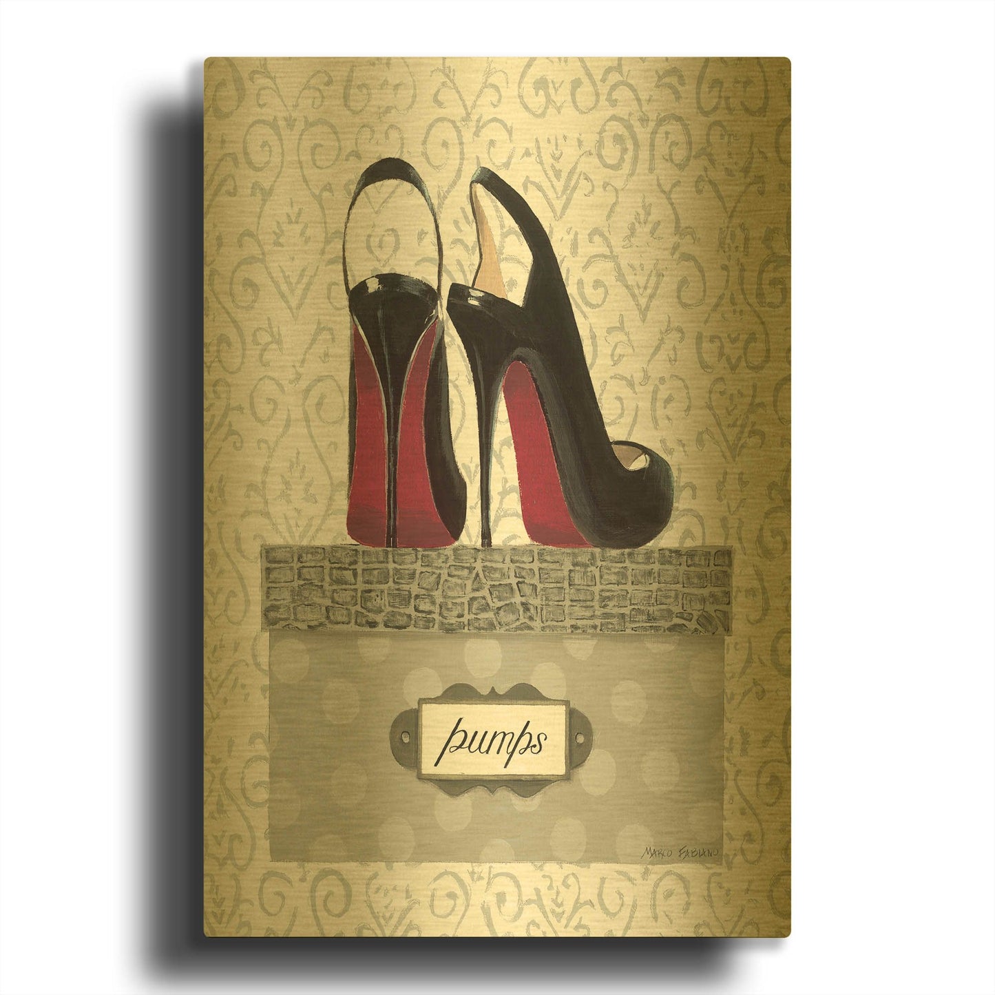 'Tres Chic I' By Marco Fabiano Gold Metal Wall Art