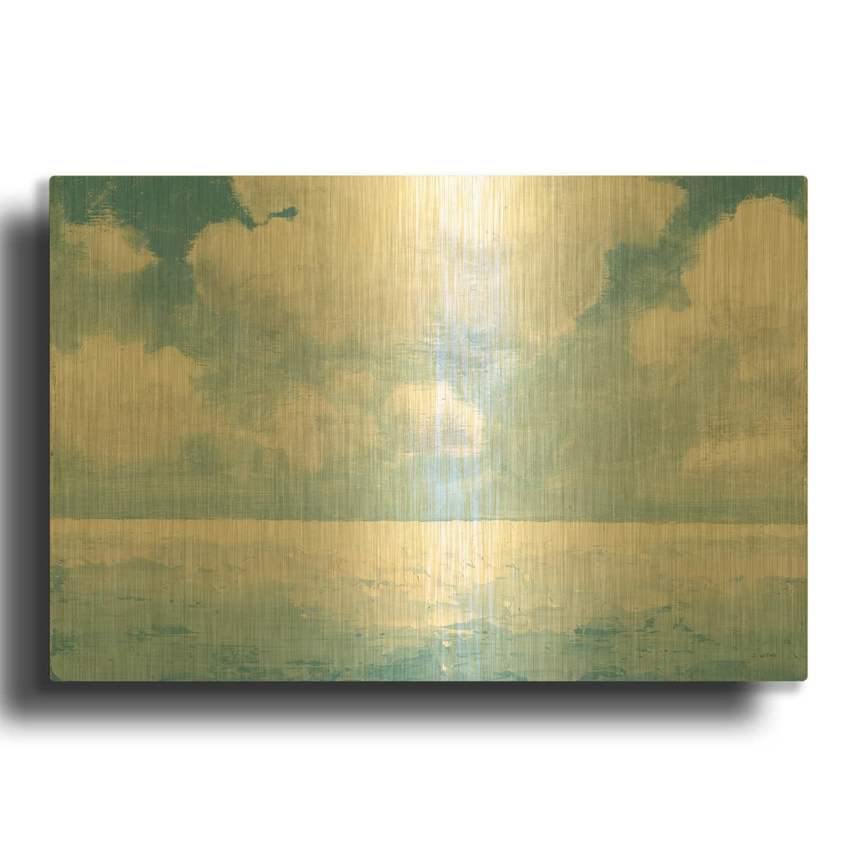 'Sparkling Sea' By James Wiens Gold Metal Wall Art