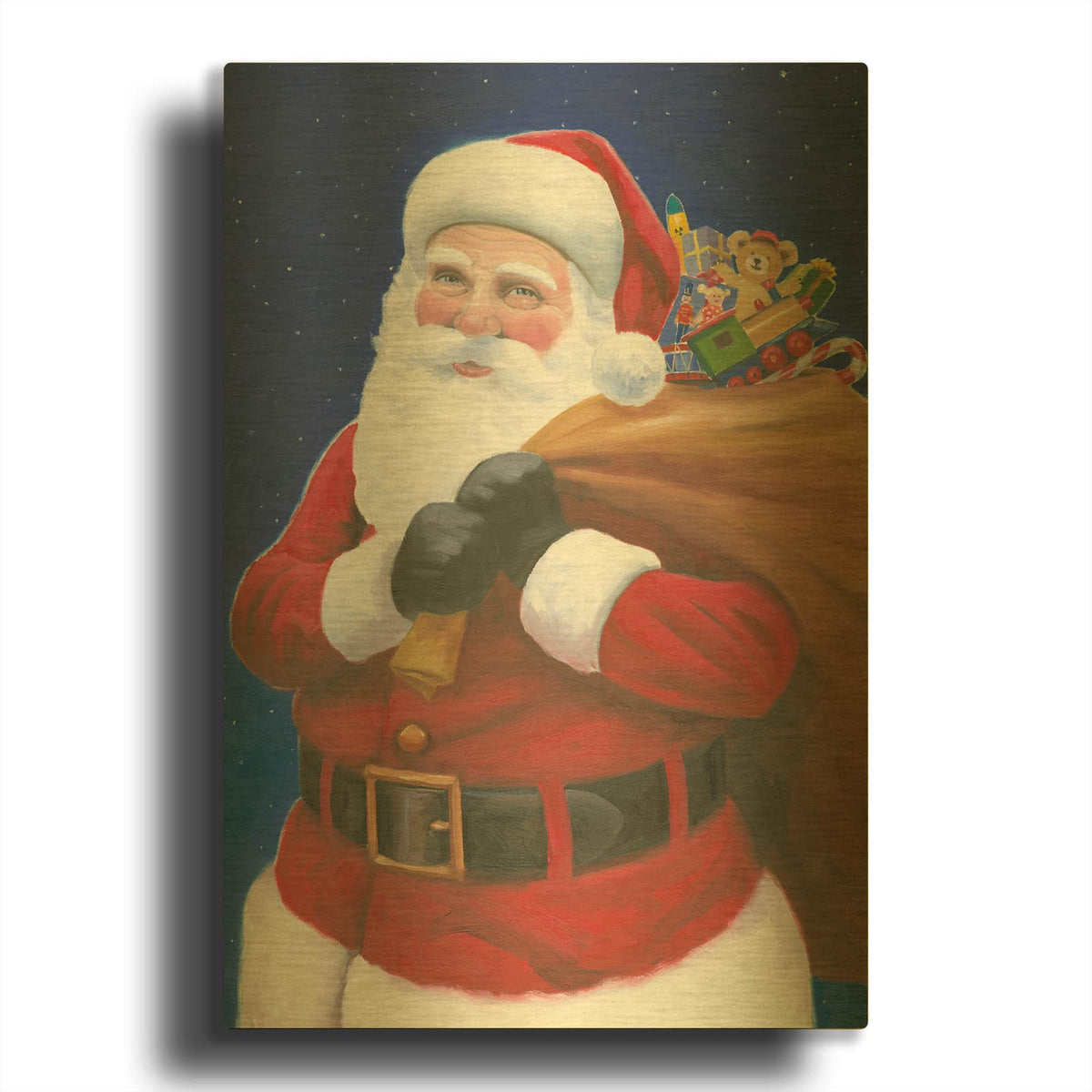'James Santa' By James Wiens Gold Metal Wall Art