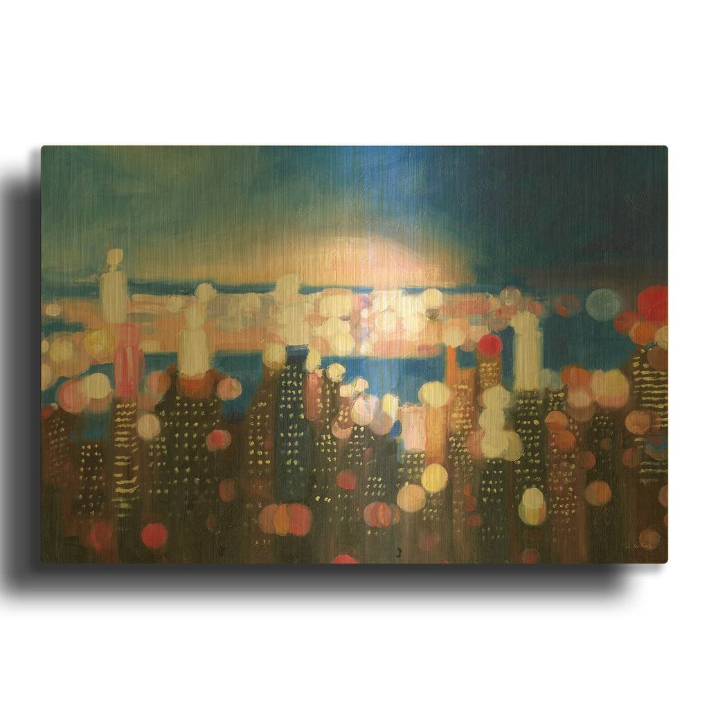 'City Lights' By James Wiens Gold Metal Wall Art