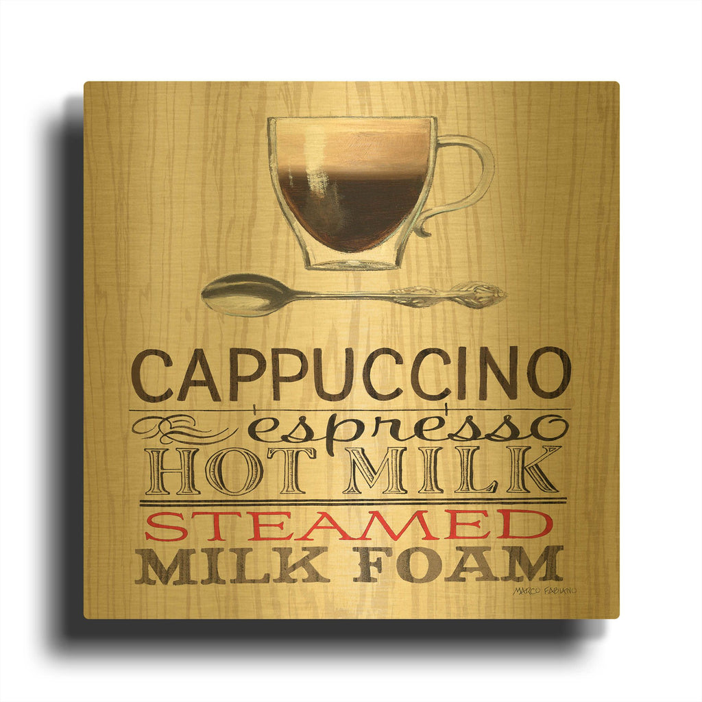 'Cappucino' By Marco Fabiano Gold Metal Wall Art