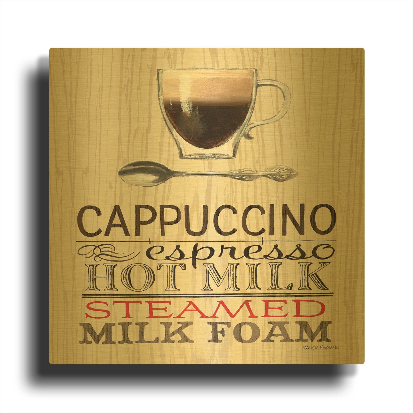 'Cappucino' By Marco Fabiano Gold Metal Wall Art