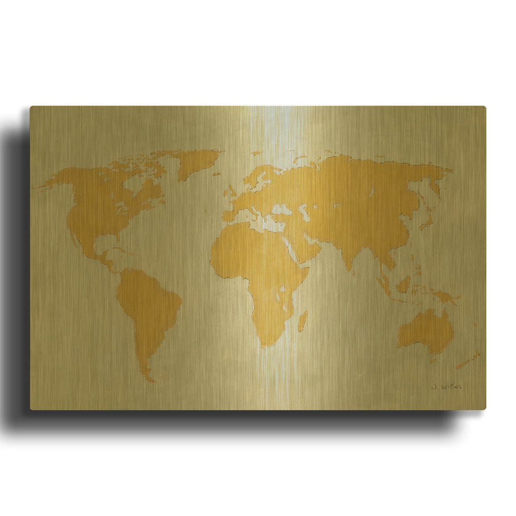 'Golden World' By James Wiens Gold Metal Wall Art