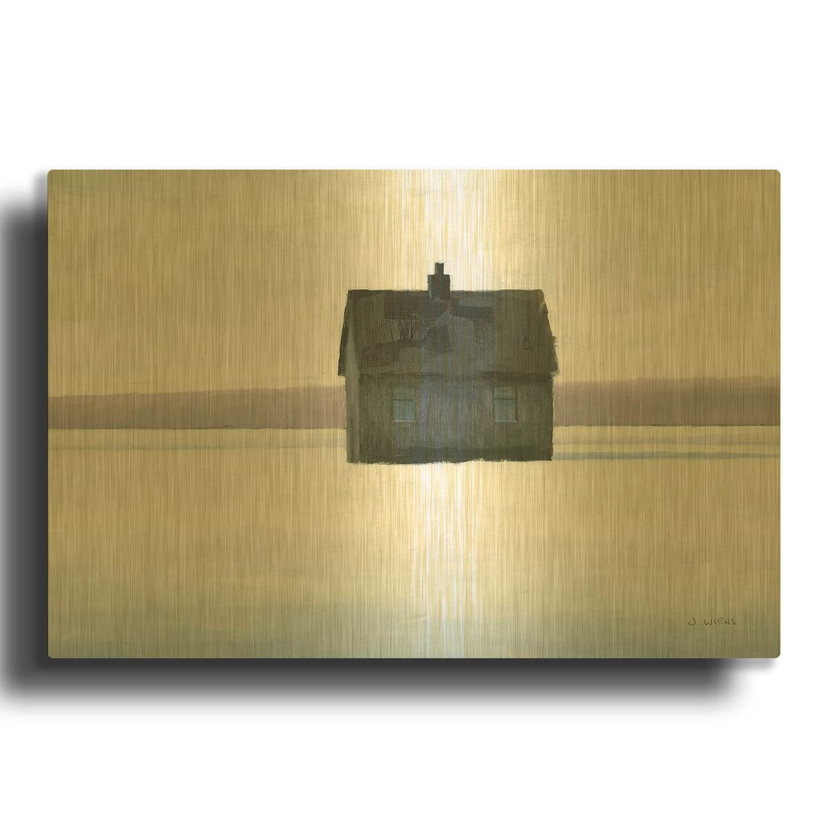 'Lonely Winter Landscape II' By James Wiens Gold Metal Wall Art