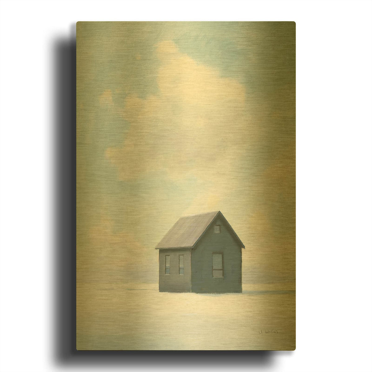 'Lonely Winter Landscape III' By James Wiens Gold Metal Wall Art