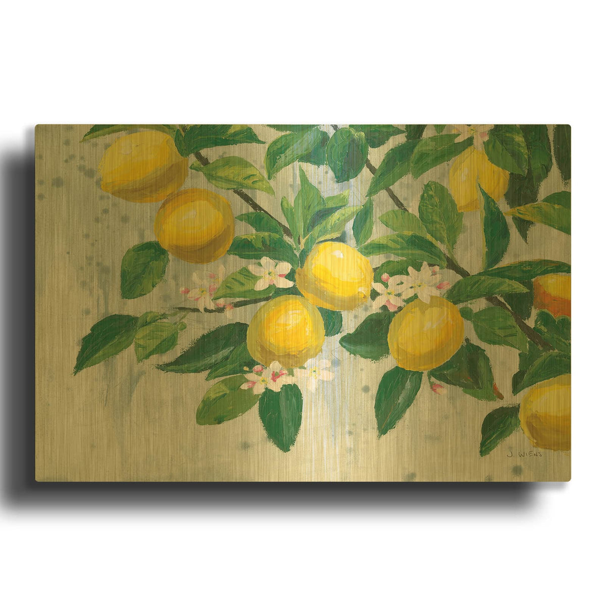 'Zesty Lemons' By James Wiens Gold Metal Wall Art