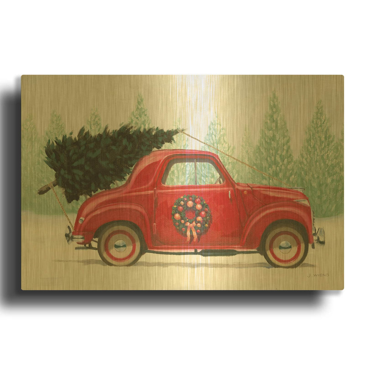 'Christmas Farm I' By James Wiens Gold Metal Wall Art