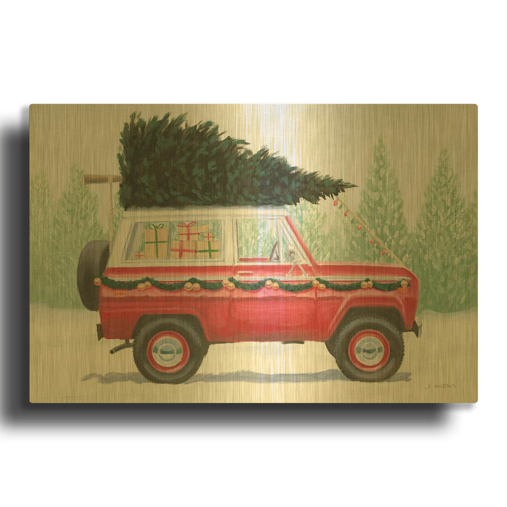 'Christmas Farm III' By James Wiens Gold Metal Wall Art