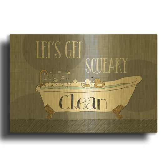 'Squeaky Clean I' By Veronique Charron Gold Metal Wall Art