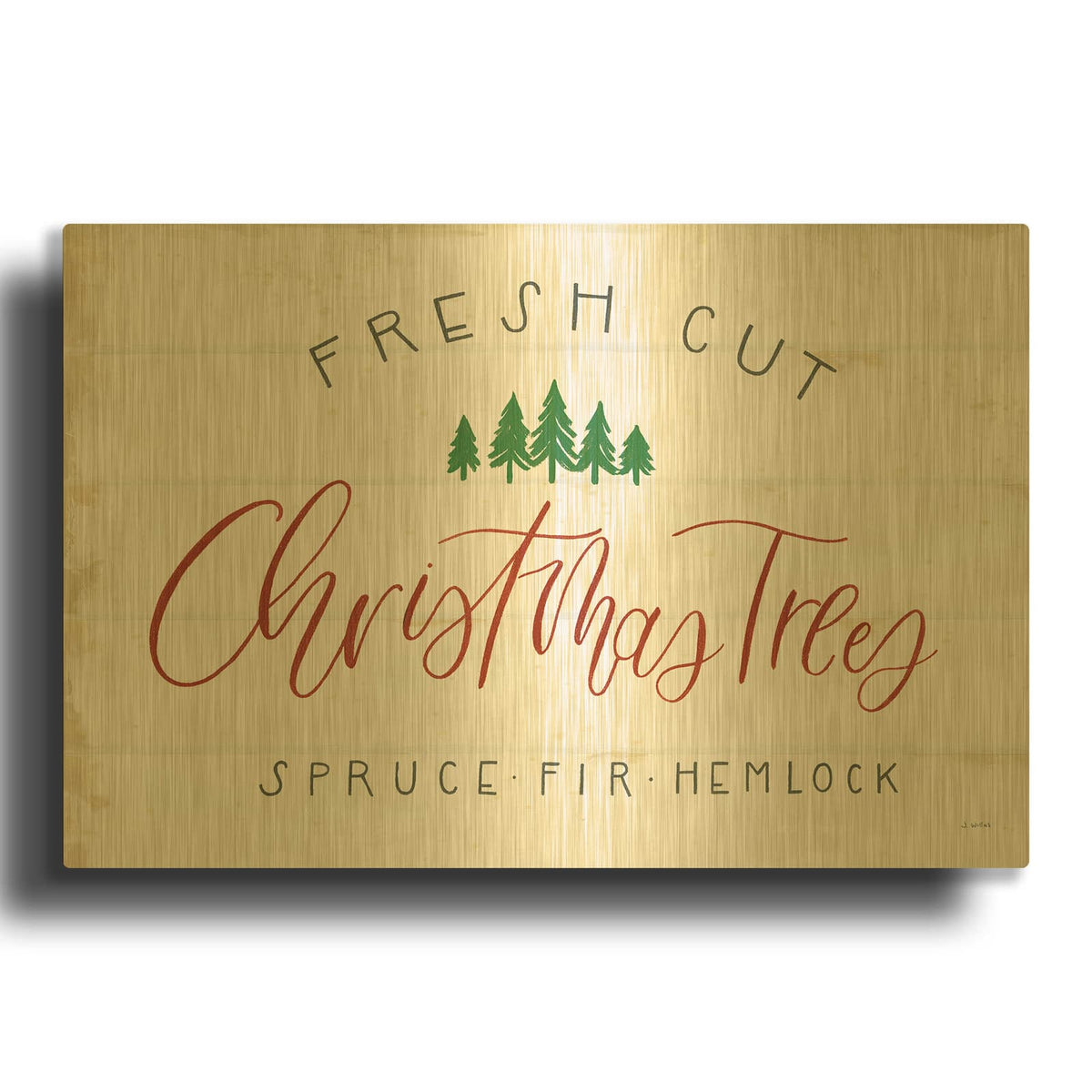 'Christmas Farm V' By James Wiens Gold Metal Wall Art