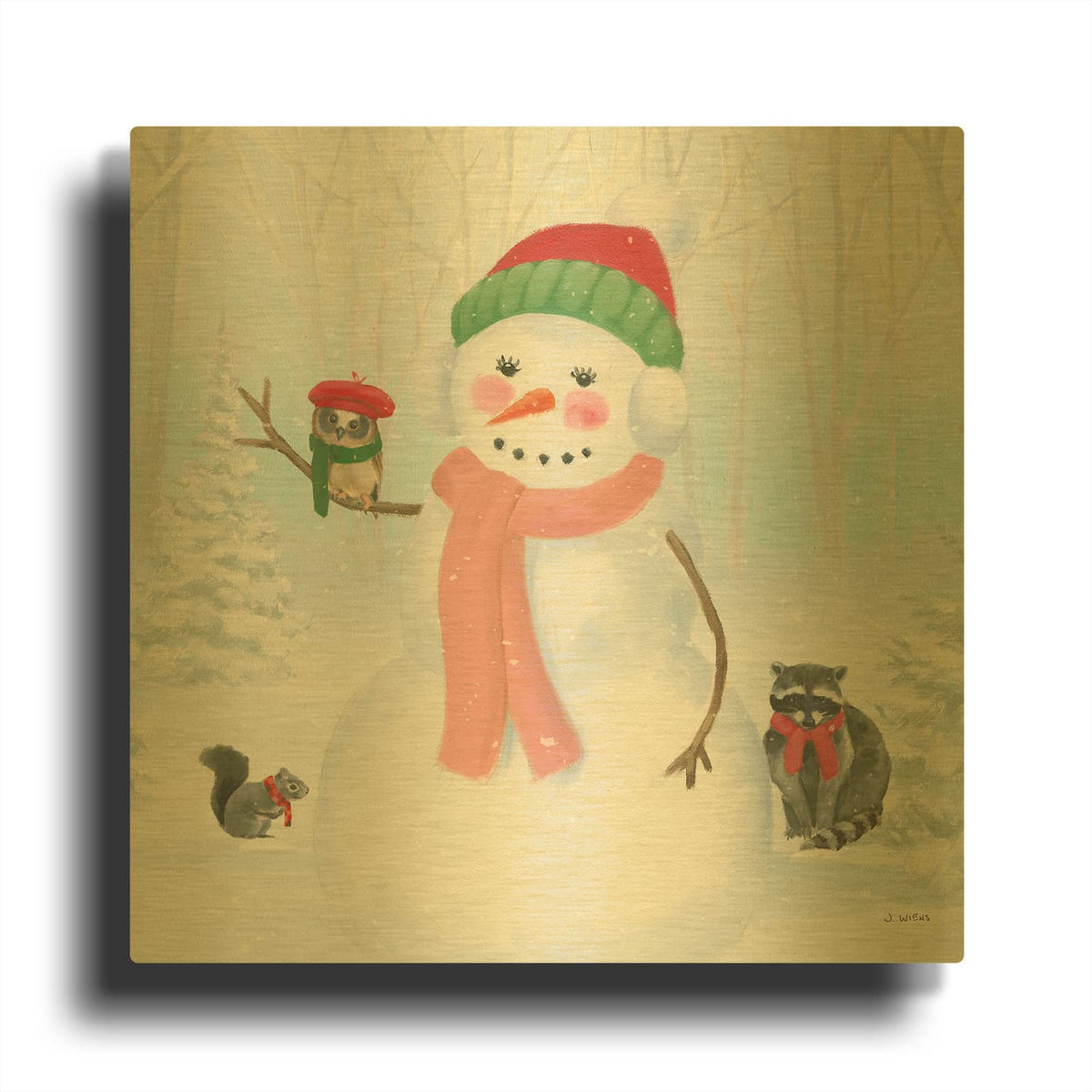 'Dressed for Christmas IV Crop' By James Wiens Gold Metal Wall Art