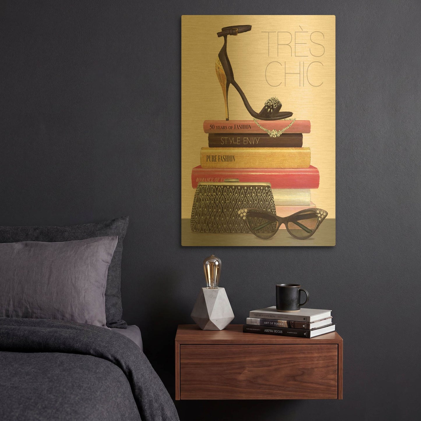 'Paris Style III Gold and Black' By Marco Fabiano Gold Metal Wall Art