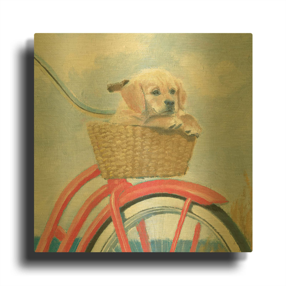 'Beach Ride V' By James Wiens Gold Metal Wall Art