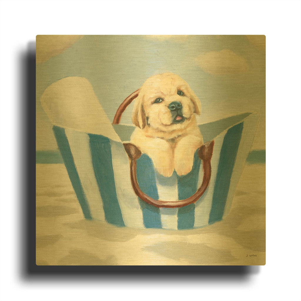 'Beach Ride VI' By James Wiens Gold Metal Wall Art