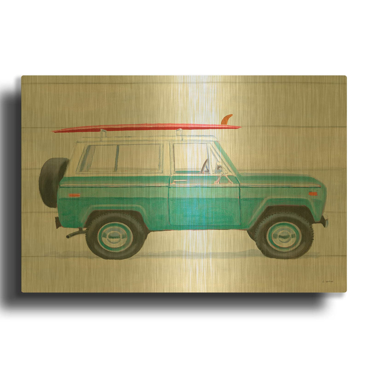 'Beach Ride VII' By James Wiens Gold Metal Wall Art