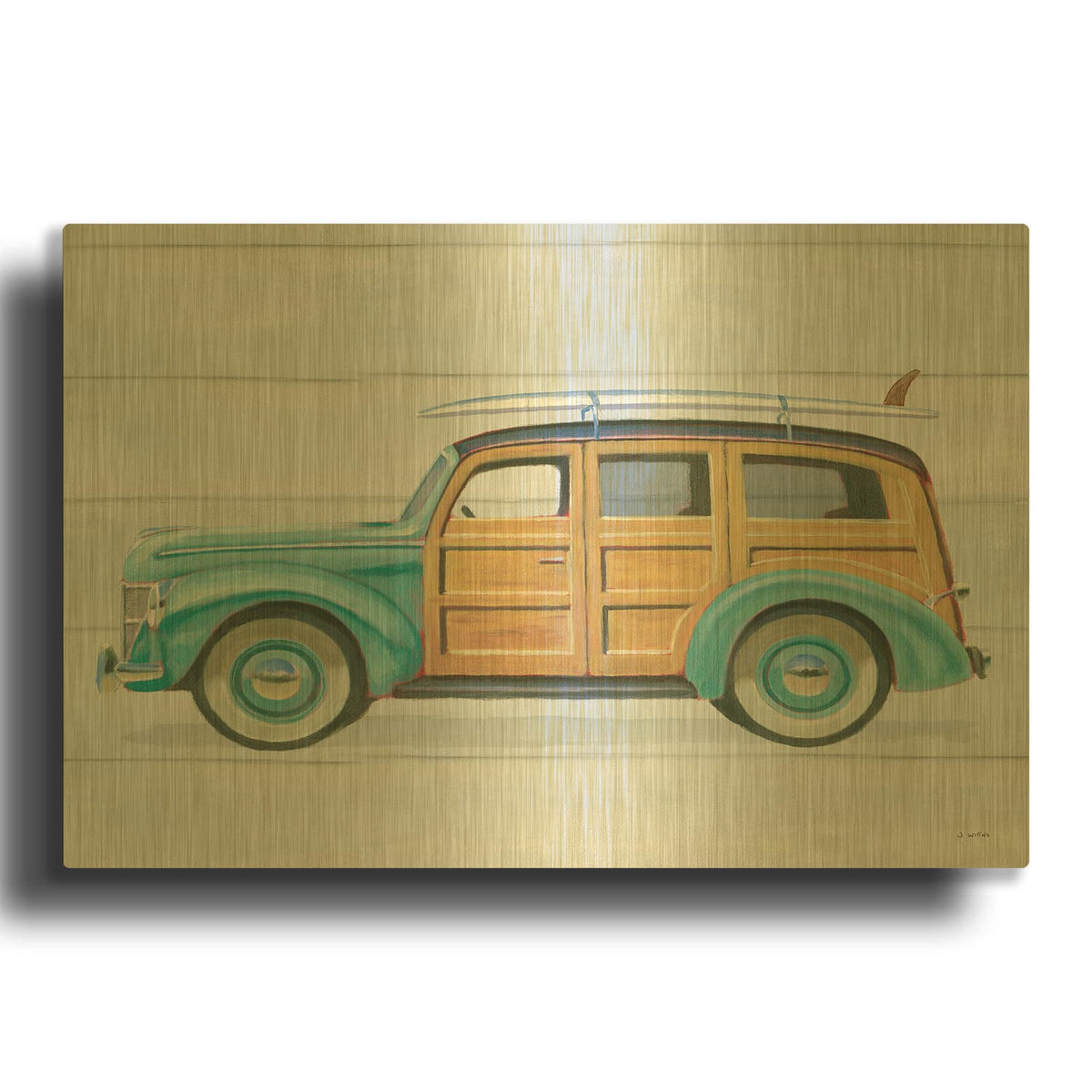 'Beach Ride VIII' By James Wiens Gold Metal Wall Art