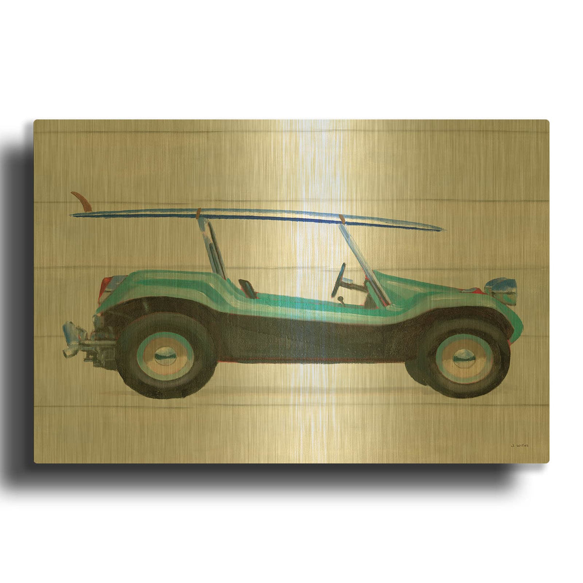 'Beach Ride IX' By James Wiens Gold Metal Wall Art
