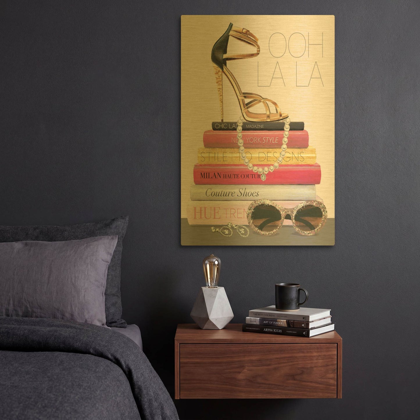 'Paris Style I Gold and Black' By Marco Fabiano Gold Metal Wall Art