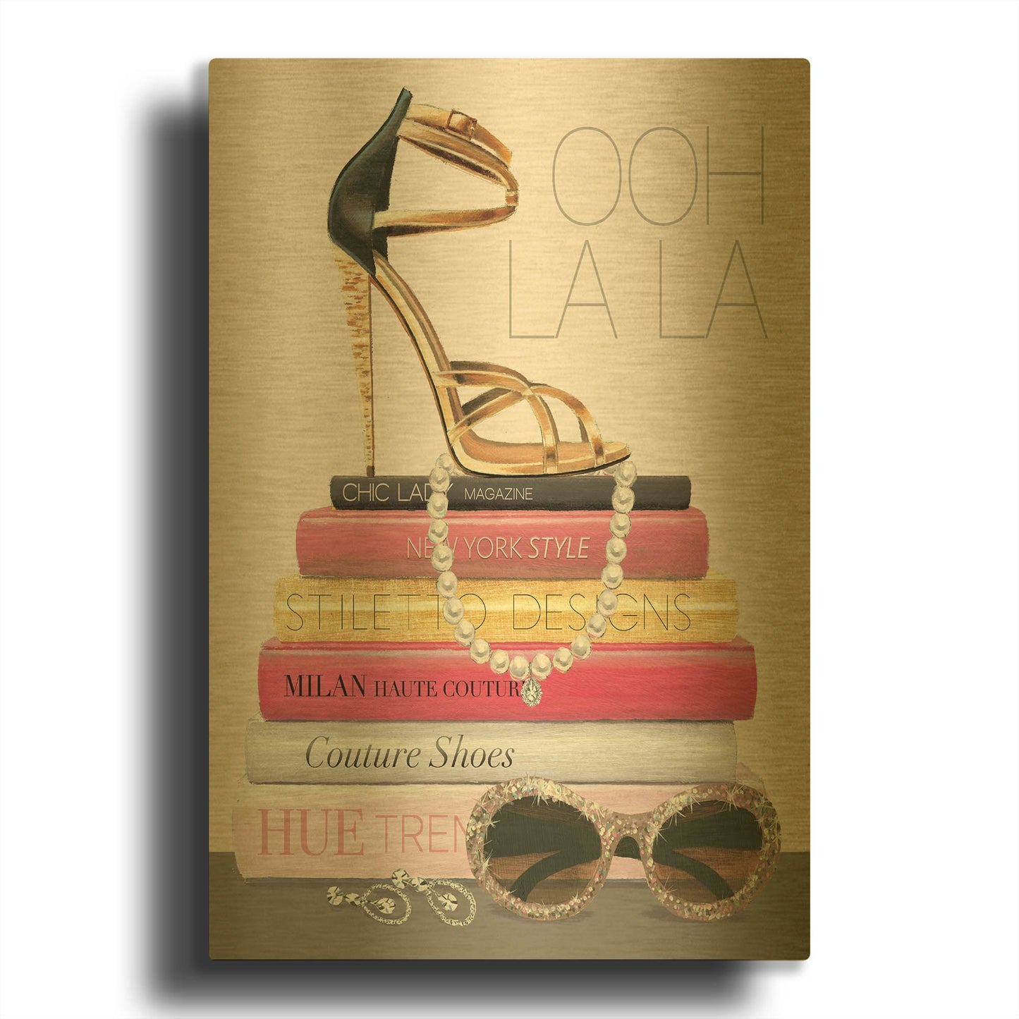 'Paris Style I Gold and Black' By Marco Fabiano Gold Metal Wall Art