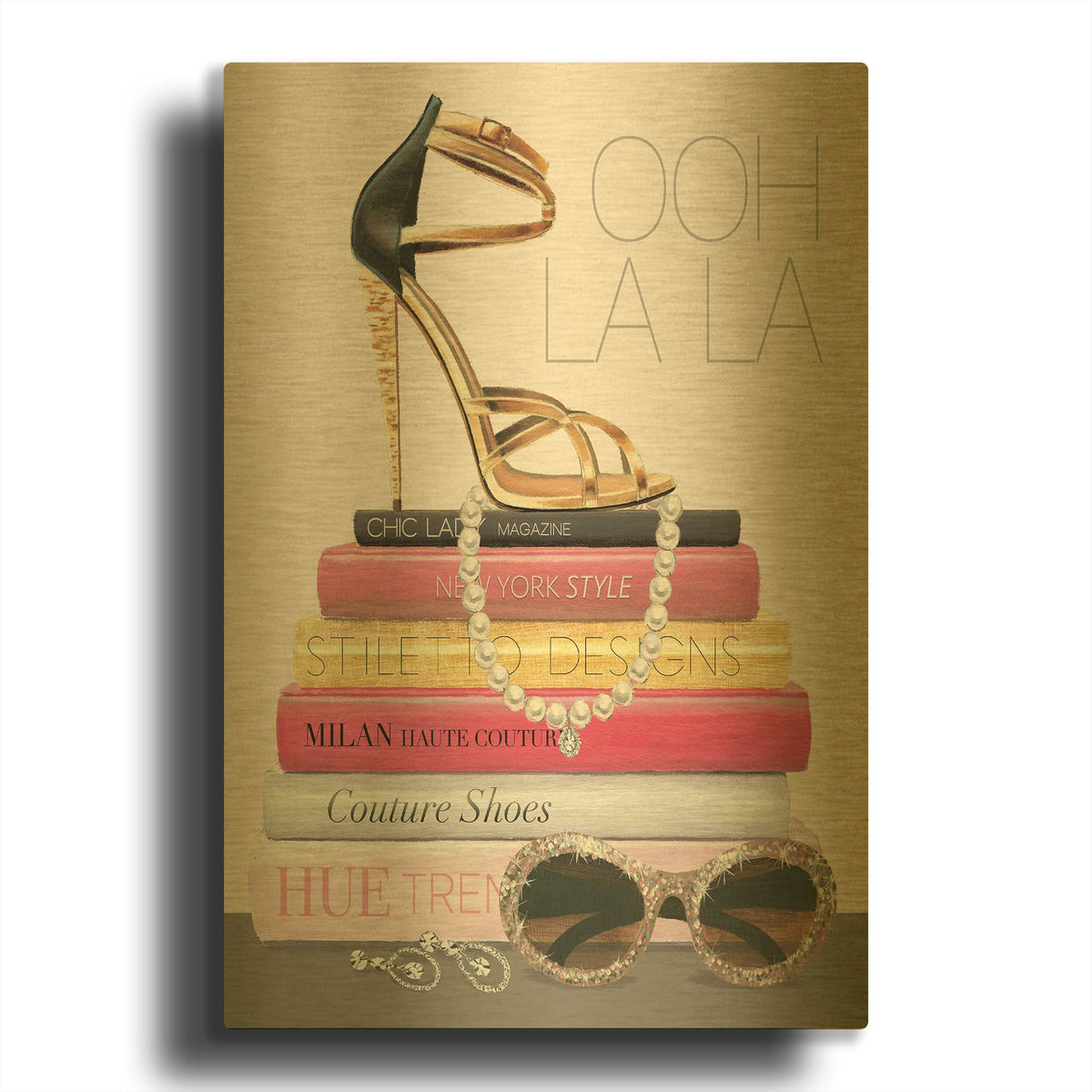 'Paris Style I Gold and Black' By Marco Fabiano Gold Metal Wall Art