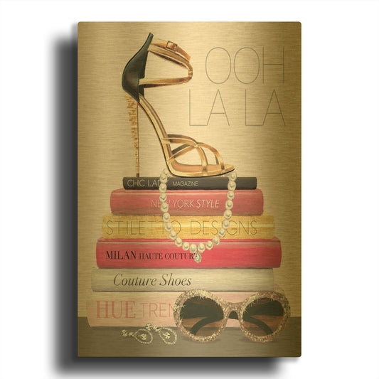 'Paris Style I Gold and Black' By Marco Fabiano Gold Metal Wall Art