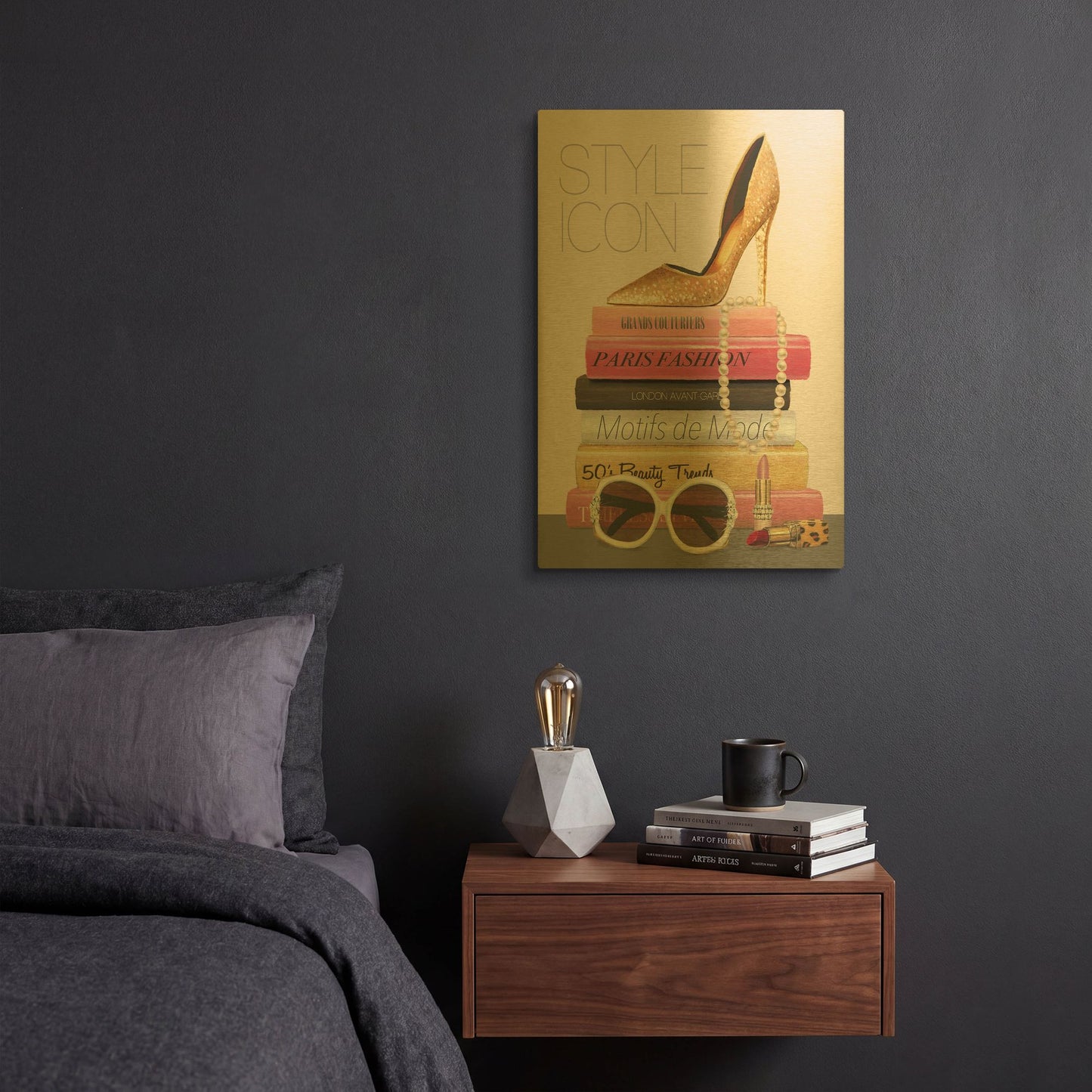 'Paris Style II Gold and Black' By Marco Fabiano Gold Metal Wall Art