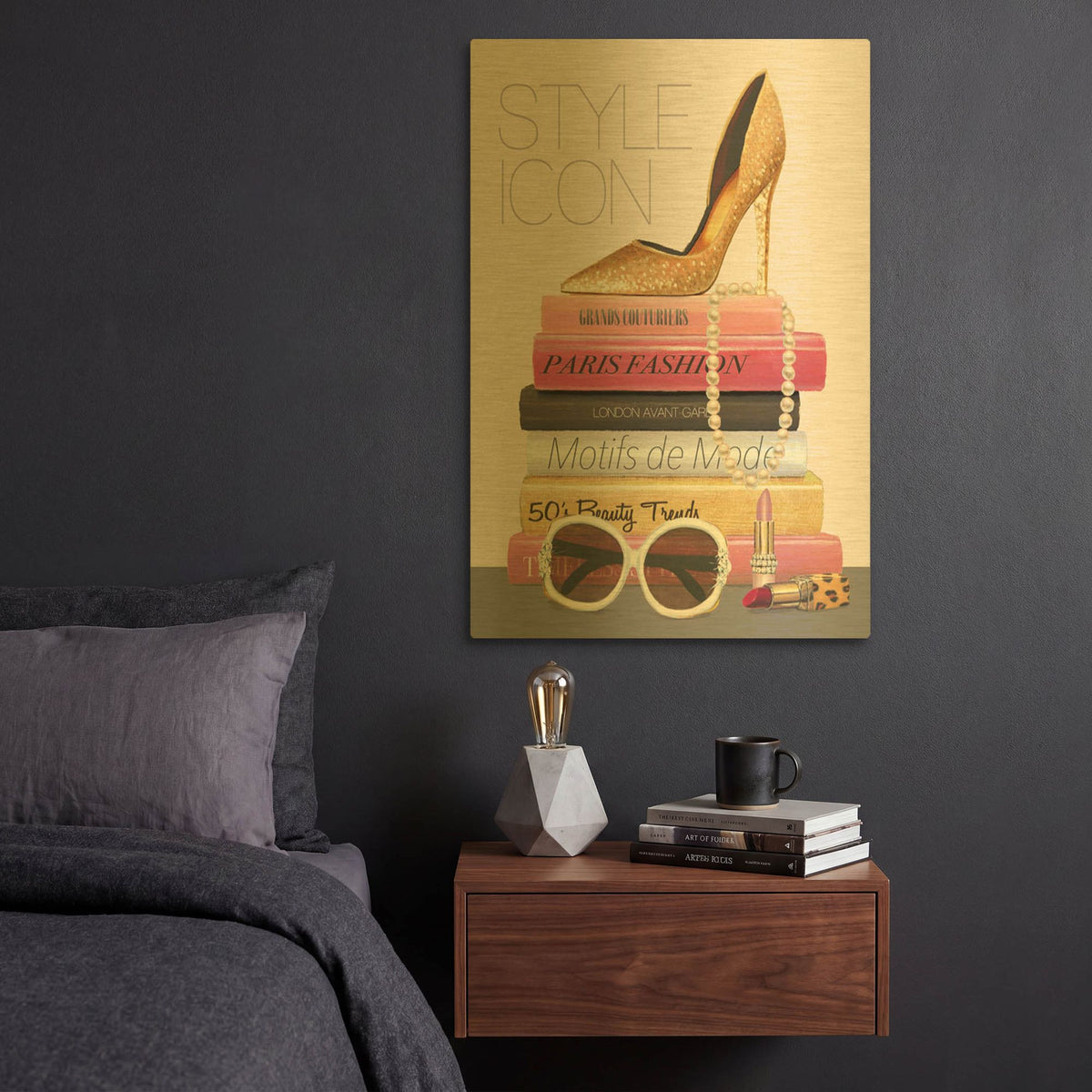 'Paris Style II Gold and Black' By Marco Fabiano Gold Metal Wall Art