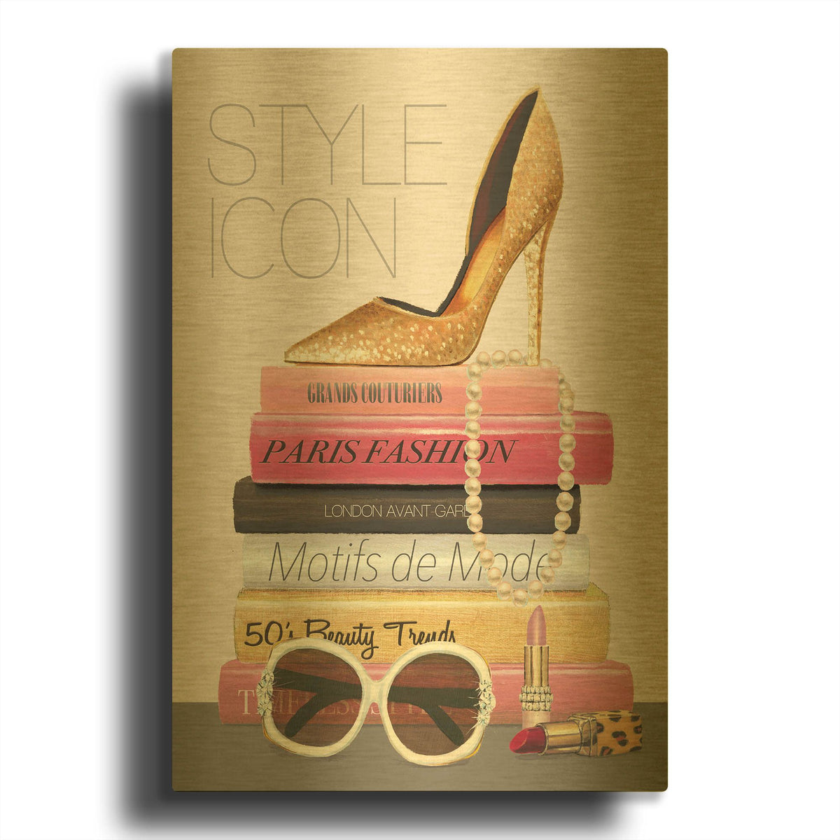 'Paris Style II Gold and Black' By Marco Fabiano Gold Metal Wall Art