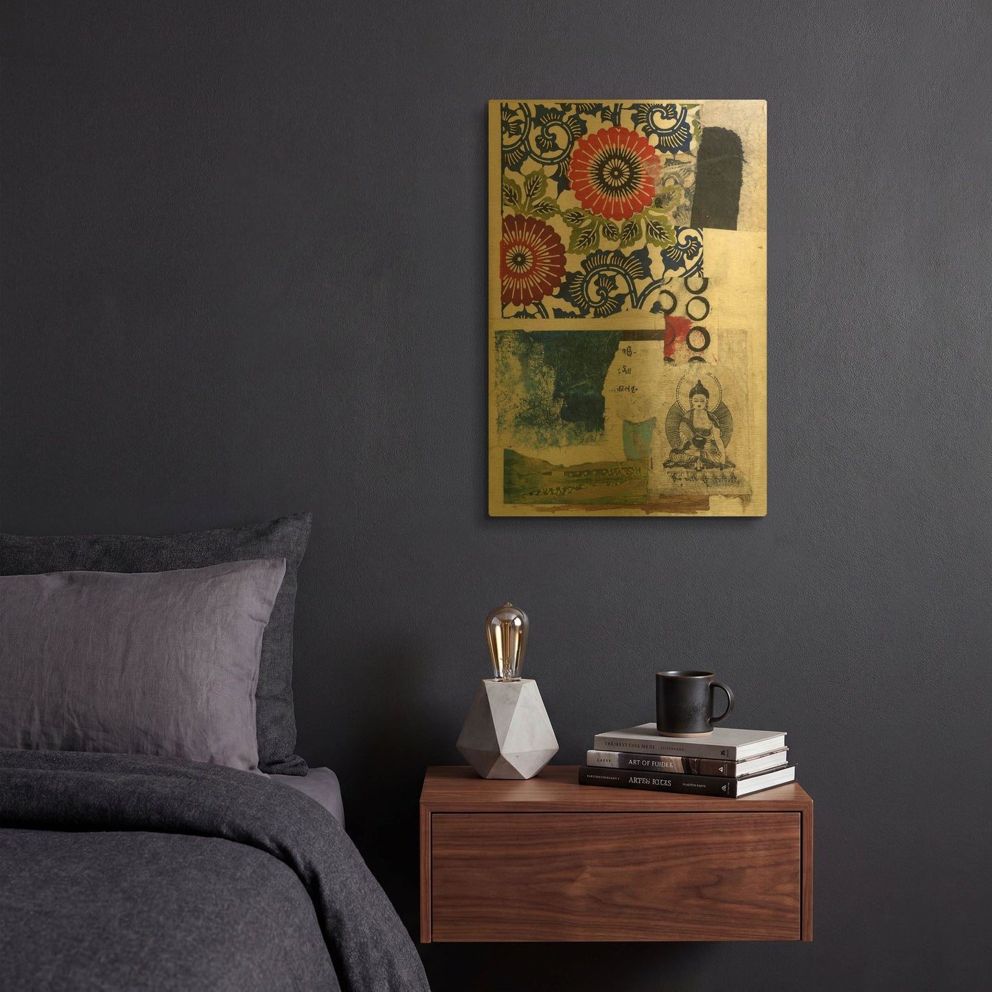 'Doko 3' By Elena Ray Gold Metal Wall Art