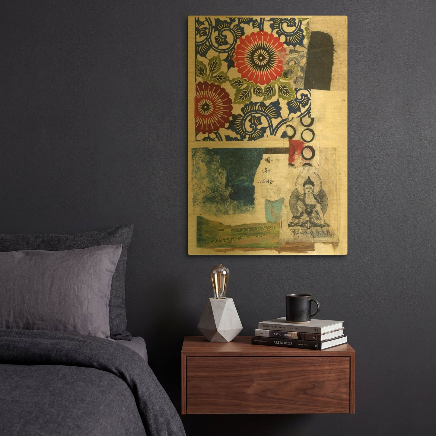 'Doko 3' By Elena Ray Gold Metal Wall Art