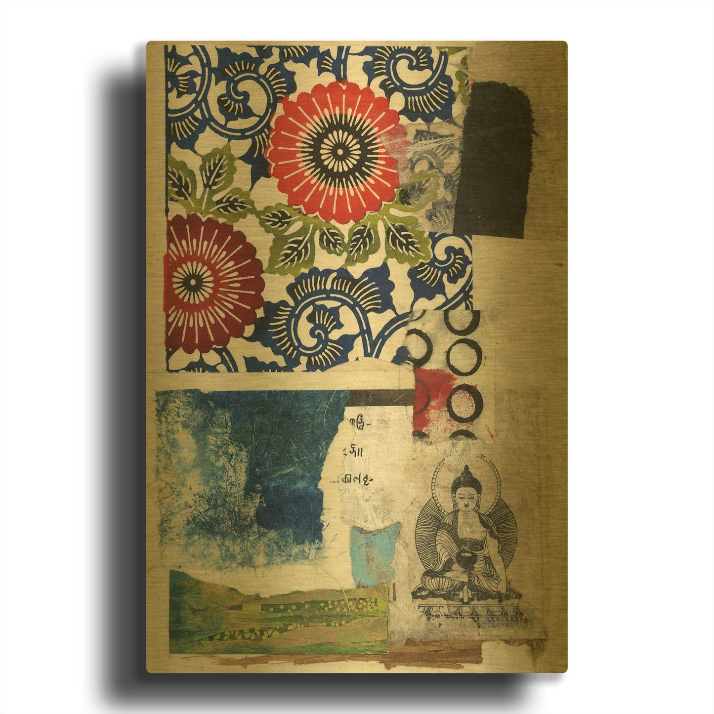 'Doko 3' By Elena Ray Gold Metal Wall Art