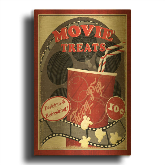 'At the Movies II' By Veronique Charron Gold Metal Wall Art