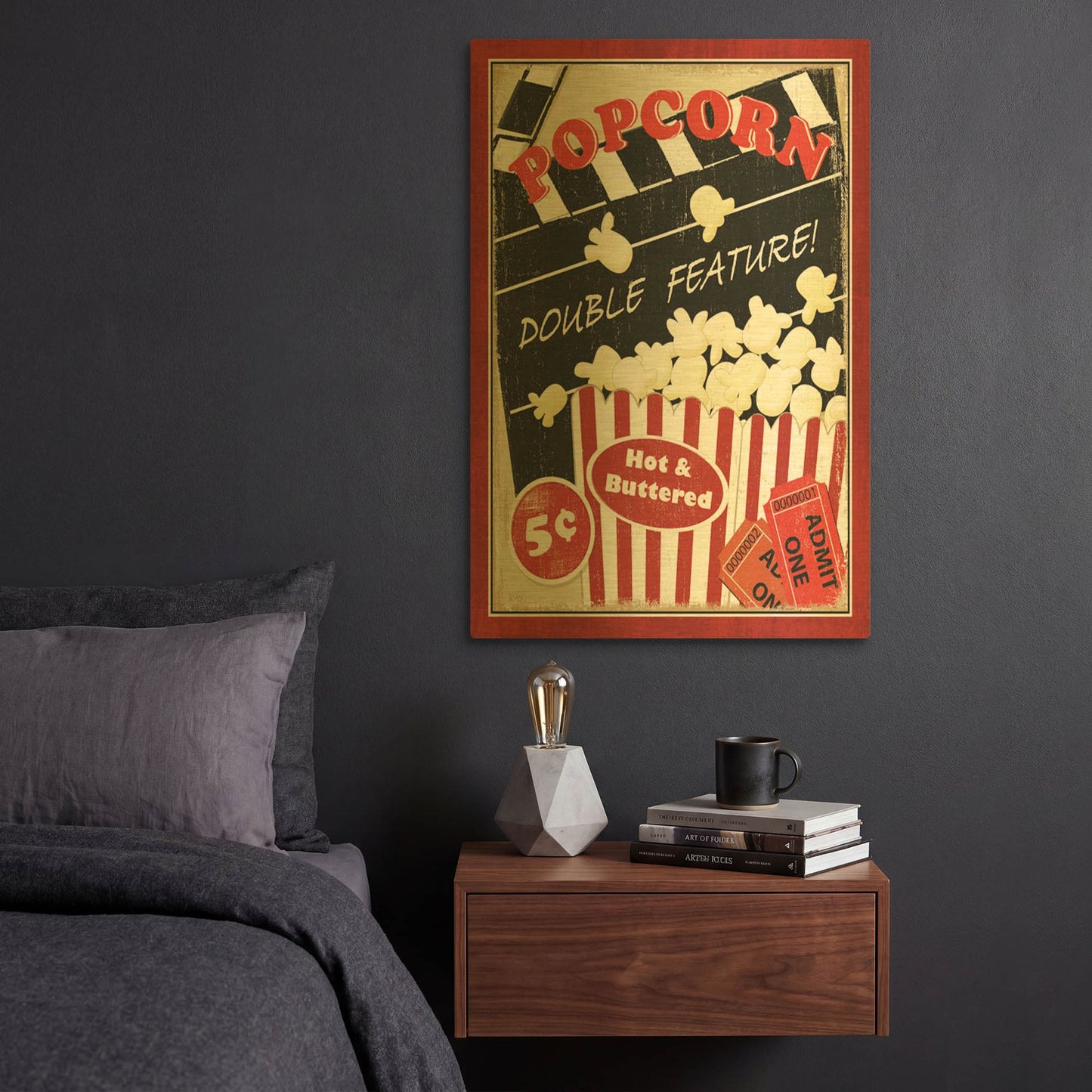 'At the Movies I' By Veronique Charron Gold Metal Wall Art