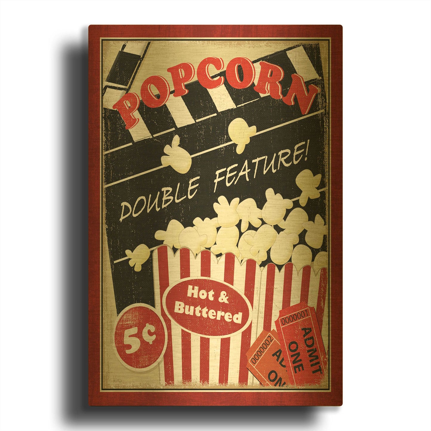 'At the Movies I' By Veronique Charron Gold Metal Wall Art