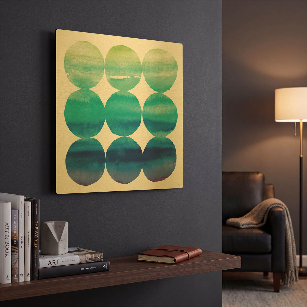 'Summer Dots III' By Elyse DeNeige Gold Metal Wall Art