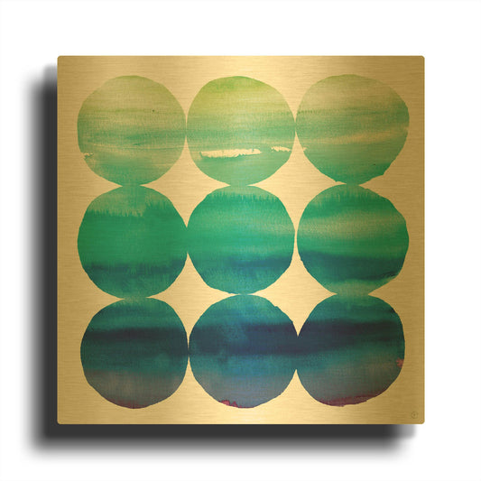 'Summer Dots III' By Elyse DeNeige Gold Metal Wall Art