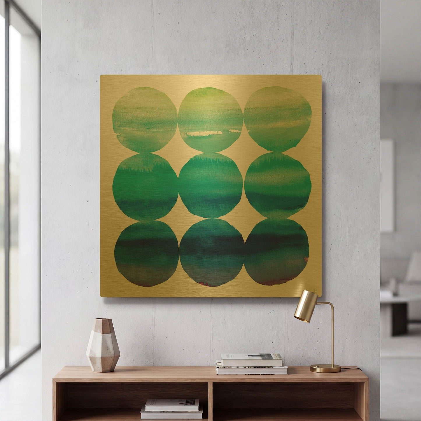 'Summer Dots III' By Elyse DeNeige Gold Metal Wall Art