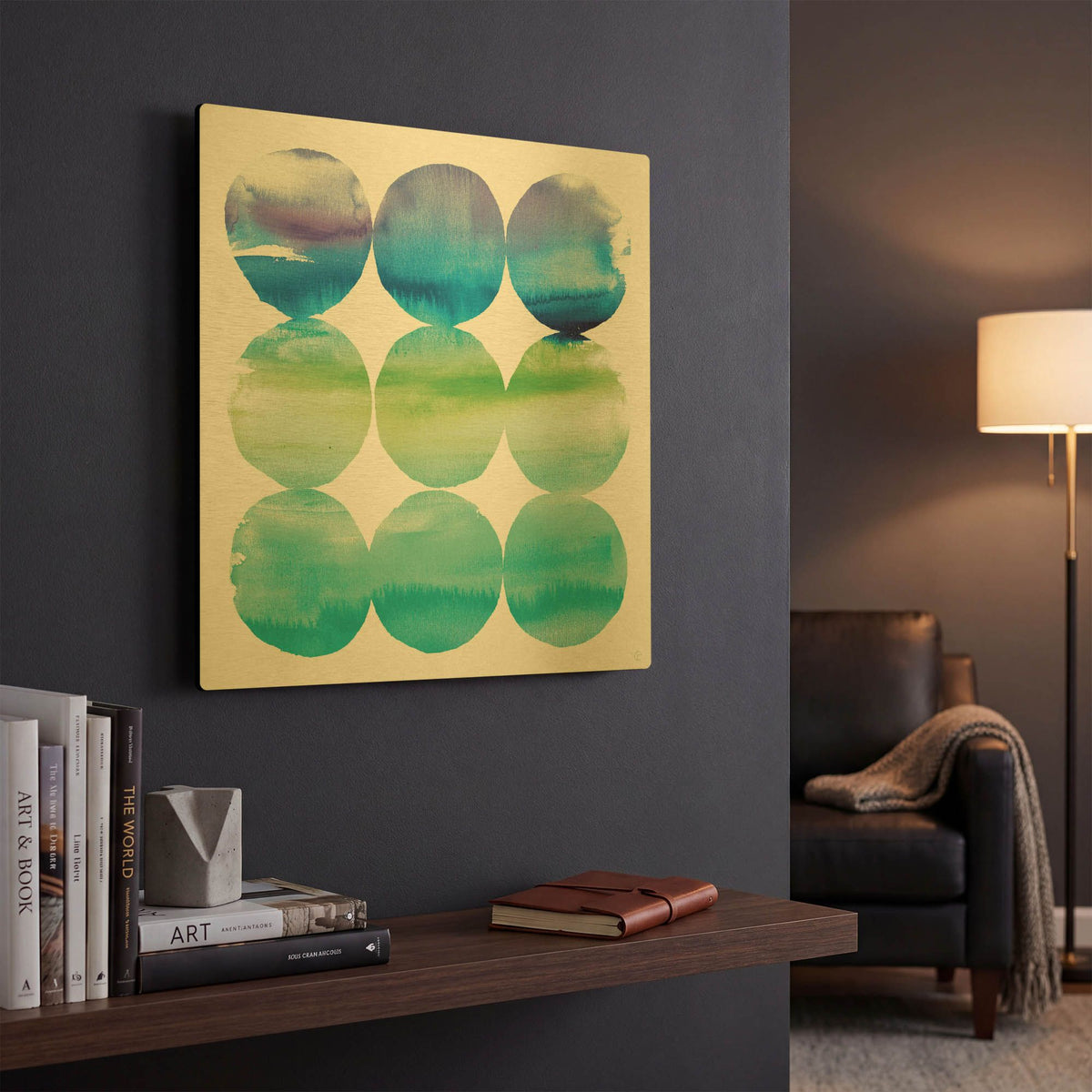 'Summer Dots II' By Elyse DeNeige Gold Metal Wall Art