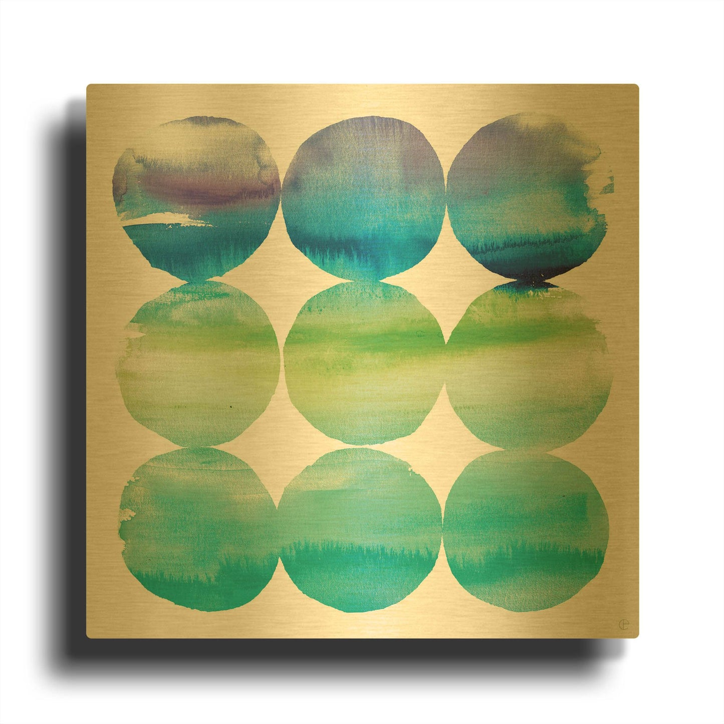 'Summer Dots II' By Elyse DeNeige Gold Metal Wall Art