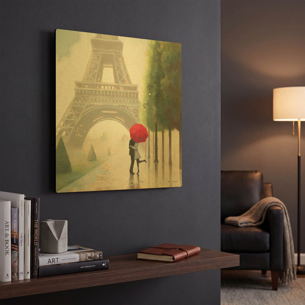 'Paris Romance II' By Marco Fabiano Gold Metal Wall Art