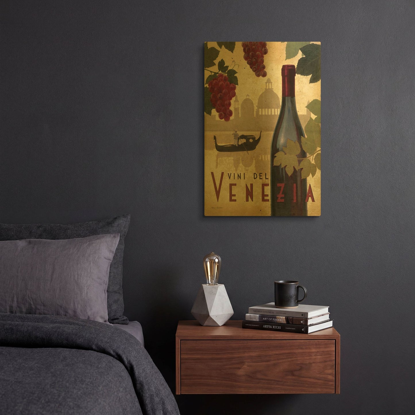 'Wine Festival II' By Marco Fabiano Gold Metal Wall Art