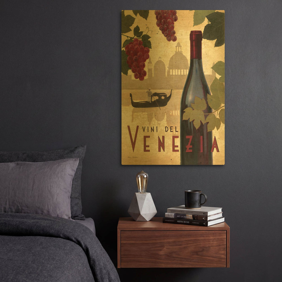 'Wine Festival II' By Marco Fabiano Gold Metal Wall Art