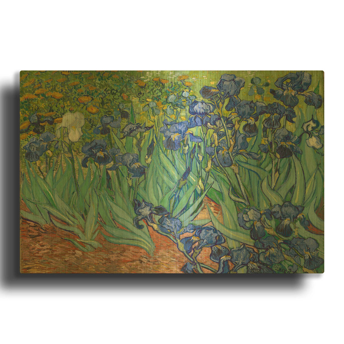 'Irises' By Vincent Van Gogh Gold Metal Wall Art