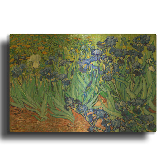 'Irises' By Vincent Van Gogh Gold Metal Wall Art