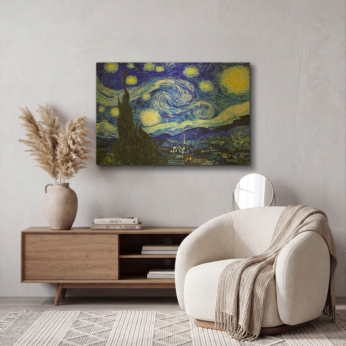 'The Starry Night' By Vincent Van Gogh Gold Metal Wall Art