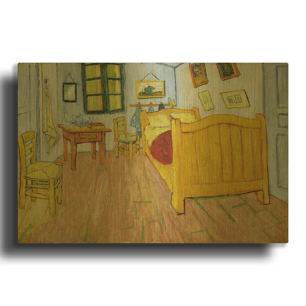 'De Slaapkamer' By Vincent Van Gogh Gold Metal Wall Art